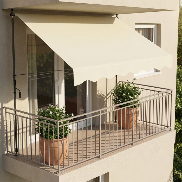 Klemmmarkise über einem Balkon