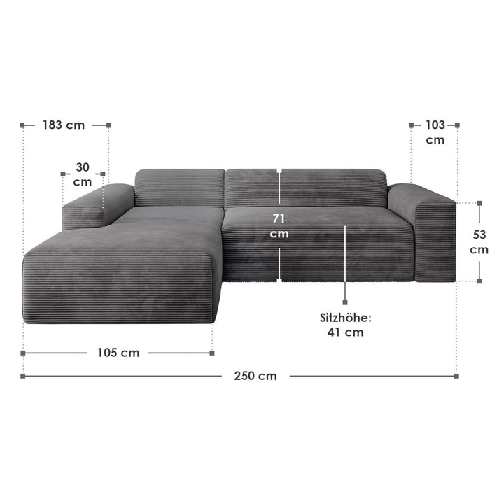 Sofa in L-Form Vals