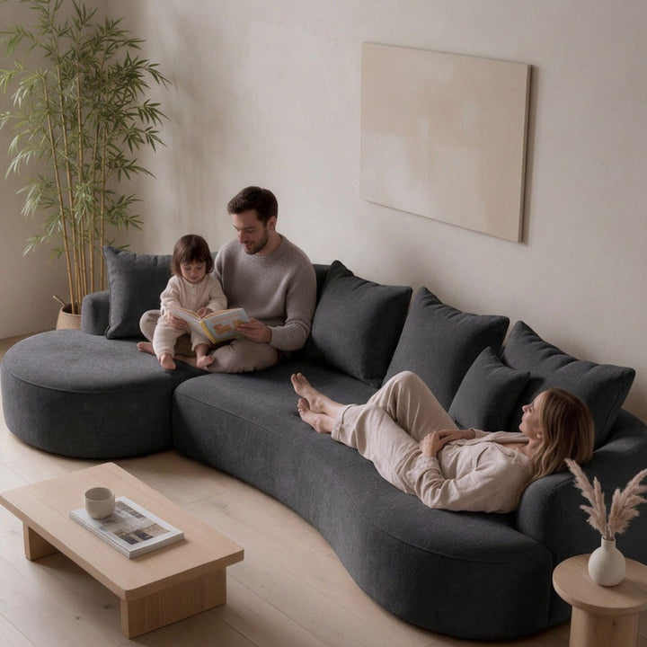 Sofa Tirano mit Ottomane & Dekokissen