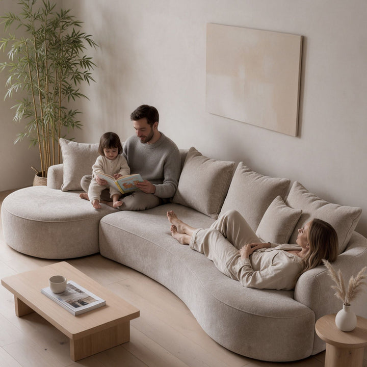 Sofa Tirano mit Ottomane & Dekokissen