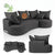 Sofa Tirano mit Ottomane & Dekokissen