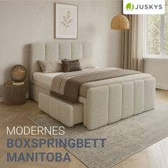 Boxspringbett Manitoba - Bouclé-Stoff