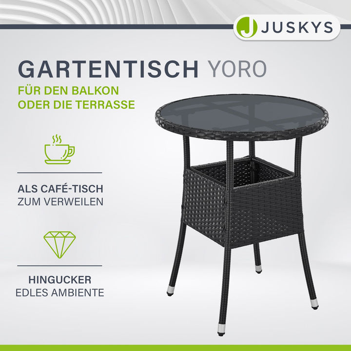 Runder Polyrattan Gartentisch Yoro
