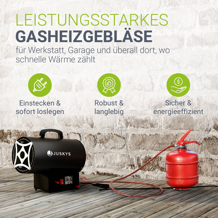 Gasheizgebläse in Schwarz