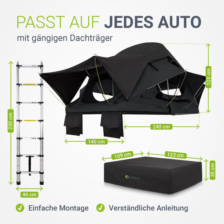 Dachzelt Lago für 2-3 Personen