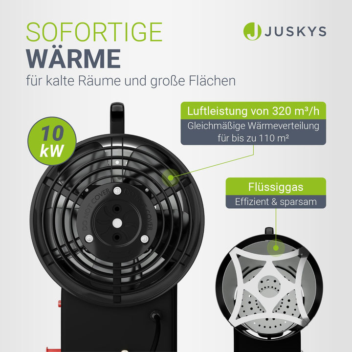 Gasheizgebläse in Schwarz