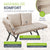 Polyrattan Multifunktionsbank Calvia Schwarz/Grau/Creme
