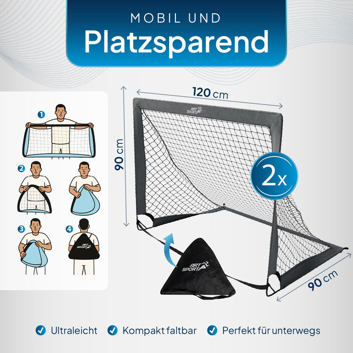 Pop-Up Fußballtor 2er Set Goal Master