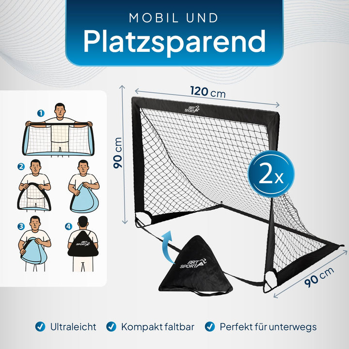 Pop-Up Fußballtor 2er Set Goal Master