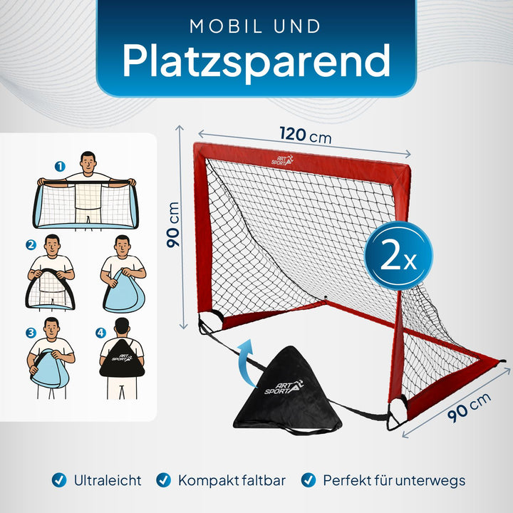 Pop-Up Fußballtor 2er Set Goal Master