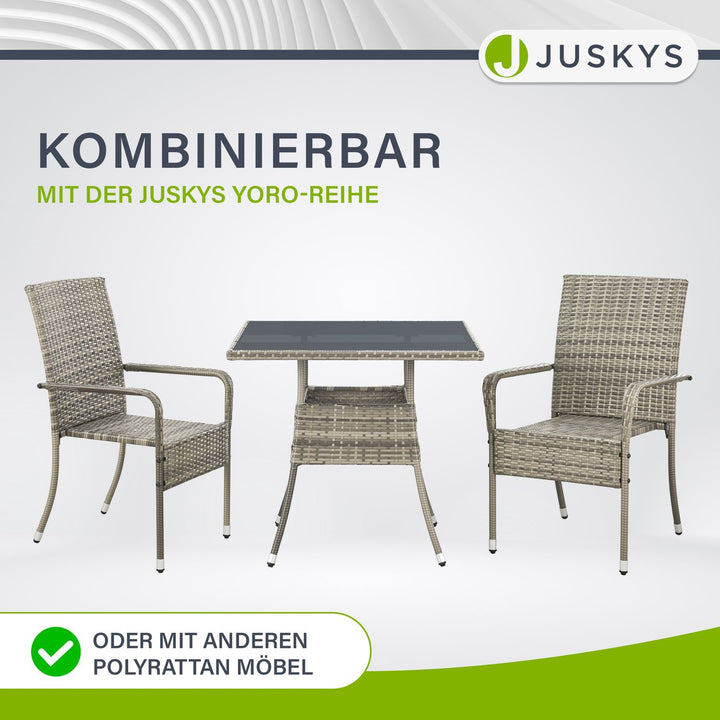 Eckiger Polyrattan Gartentisch Yoro