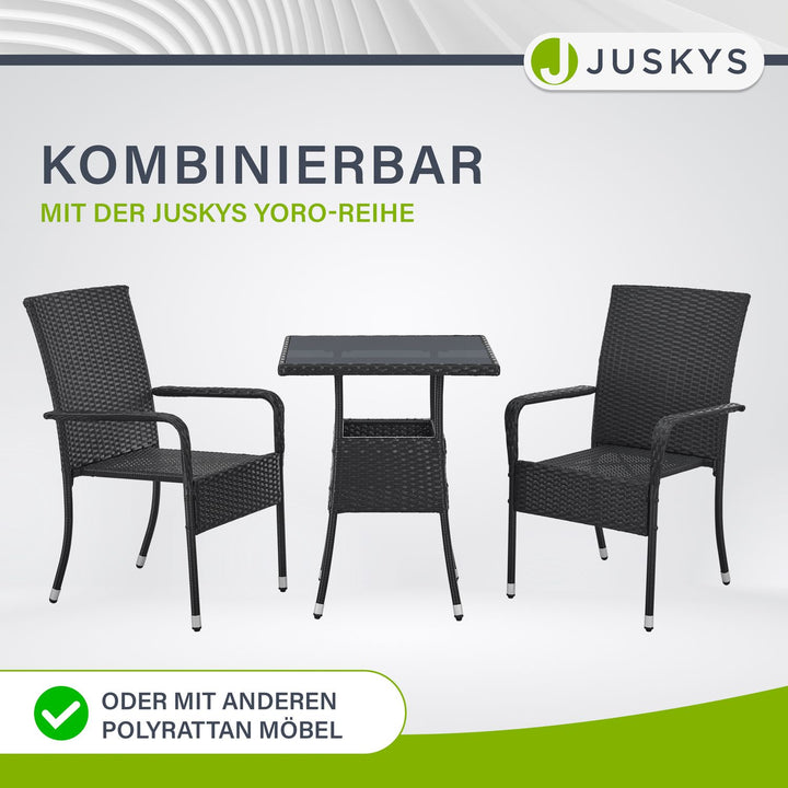 Eckiger Polyrattan Gartentisch Yoro