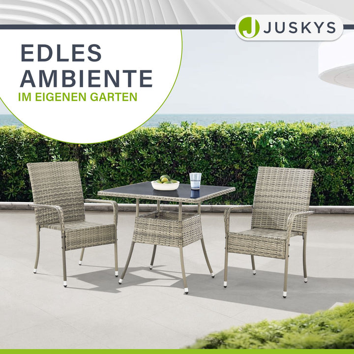 Eckiger Polyrattan Gartentisch Yoro