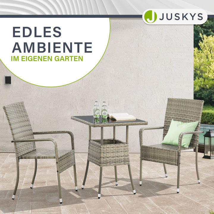Eckiger Polyrattan Gartentisch Yoro