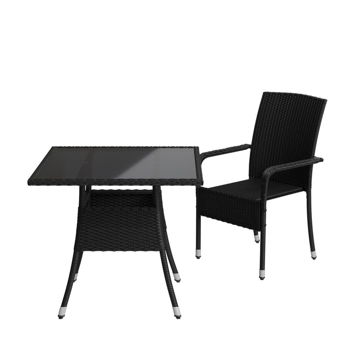 Eckiger Polyrattan Gartentisch Yoro