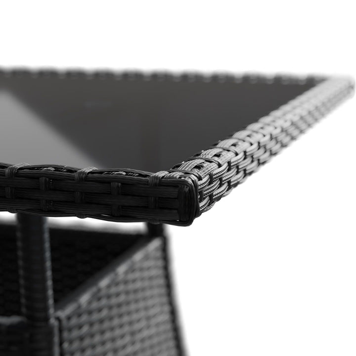Eckiger Polyrattan Gartentisch Yoro
