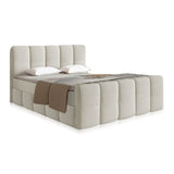 Boxspringbett Manitoba - Bouclé-Stoff