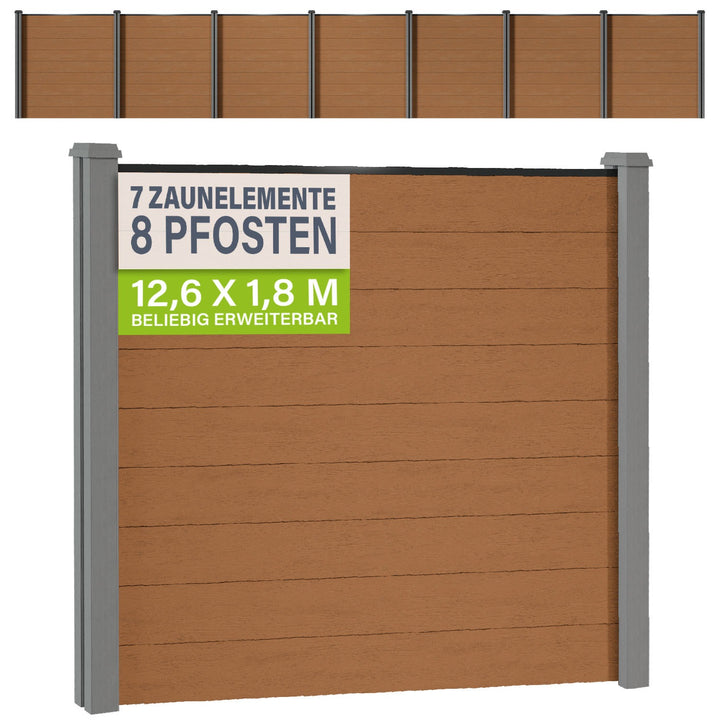 WPC Zaun aus Elementen & Pfosten