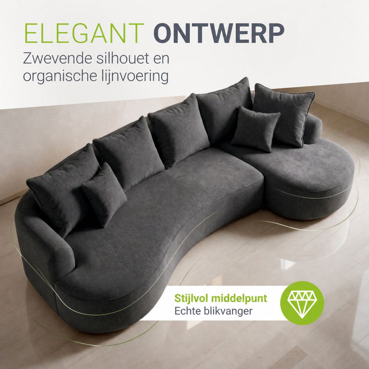 Sofa Tirano mit Ottomane & Dekokissen