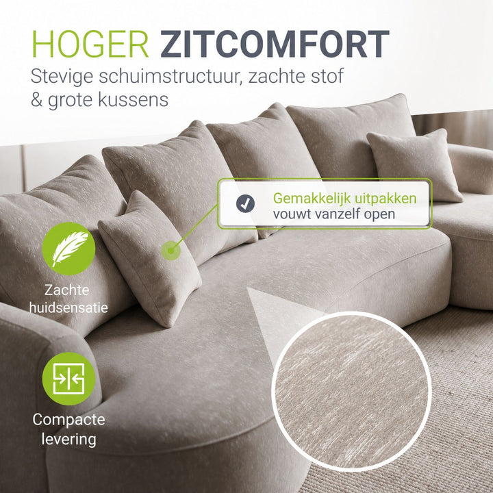 Sofa Tirano mit Ottomane & Dekokissen