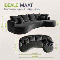 Sofa Tirano mit Ottomane & Dekokissen