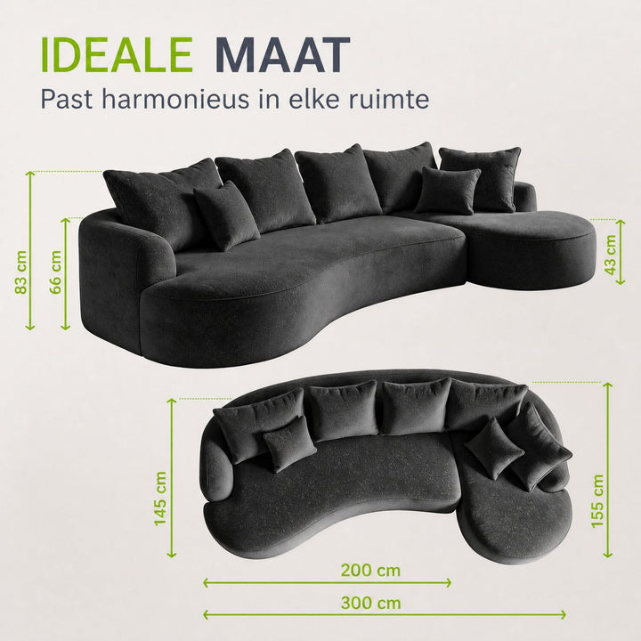 Sofa Tirano mit Ottomane & Dekokissen