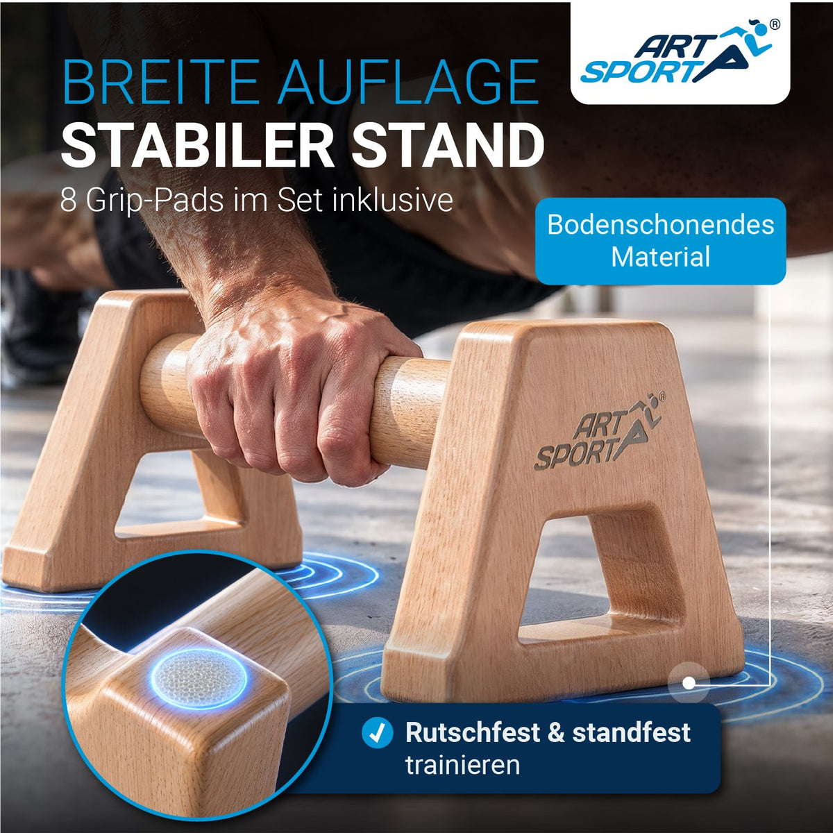Liegestützgriffe aus Holz