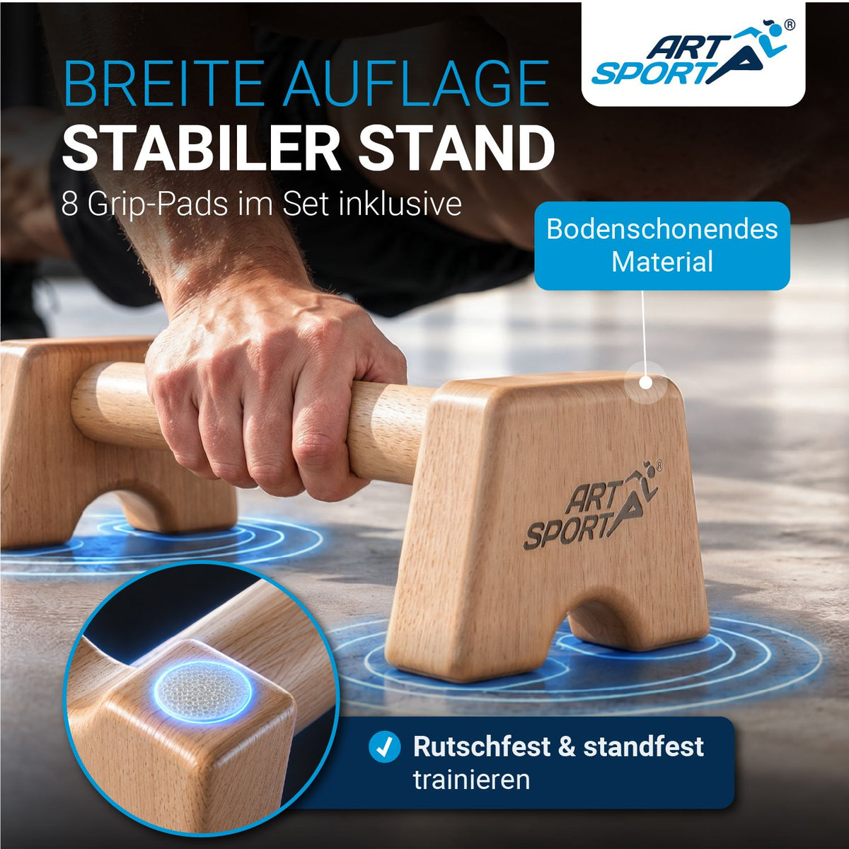 Liegestützgriffe aus Holz