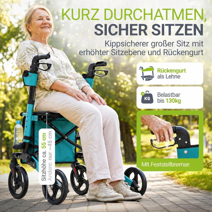 Aluminium Rollator Vital mit Sitz