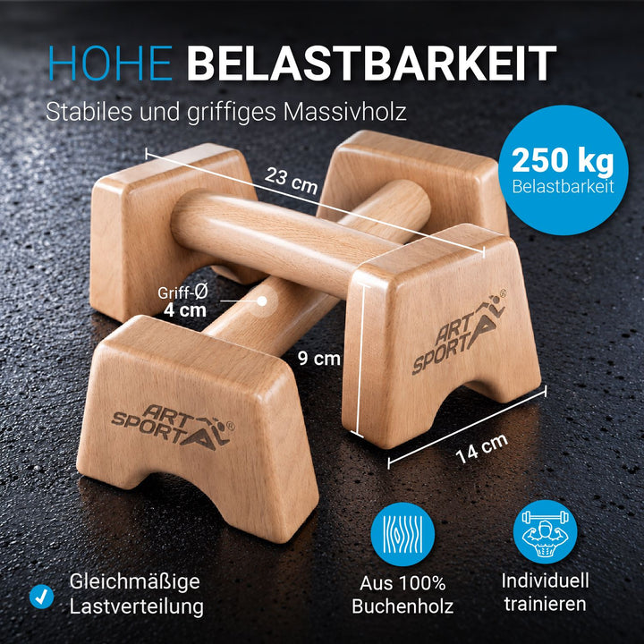 Liegestützgriffe aus Holz
