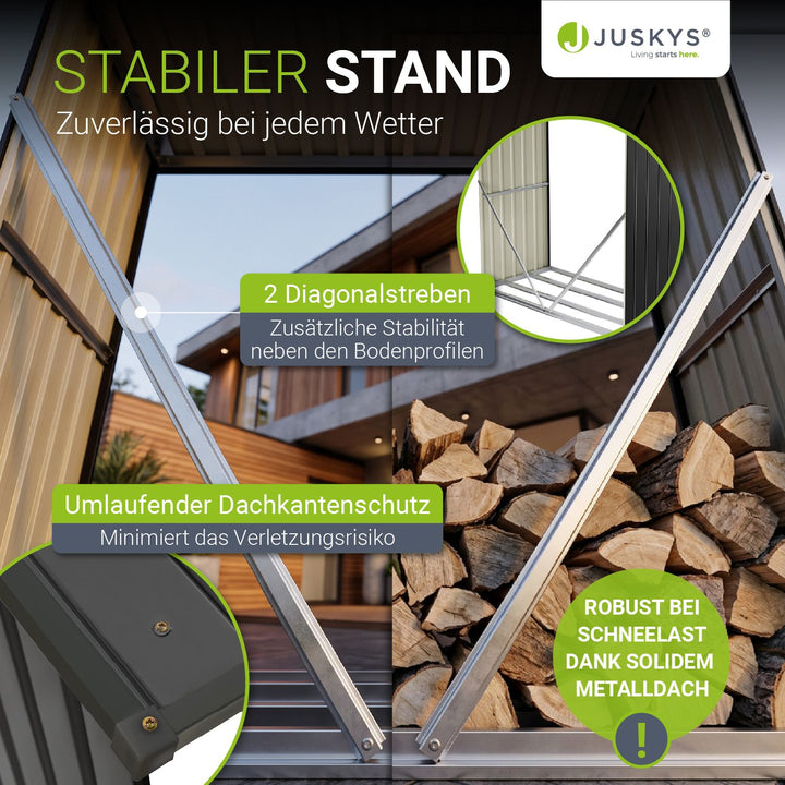 Holzunterstand Metall Enno