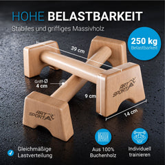 Liegestützgriffe aus Holz