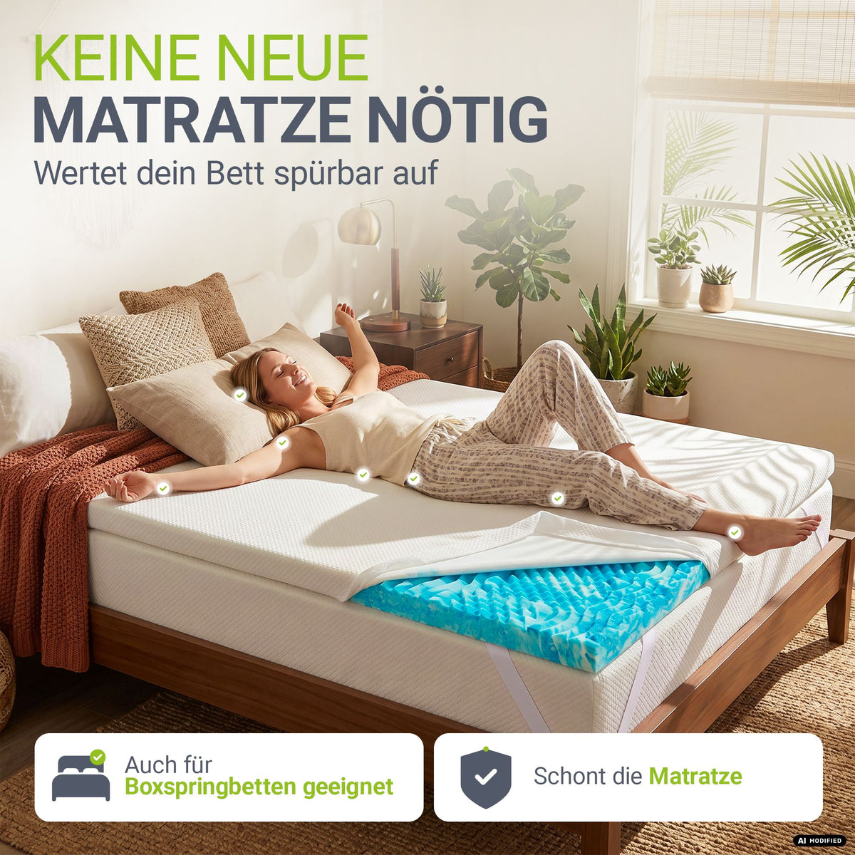 Orthopädischer Matratzentopper aus Memoryschaum