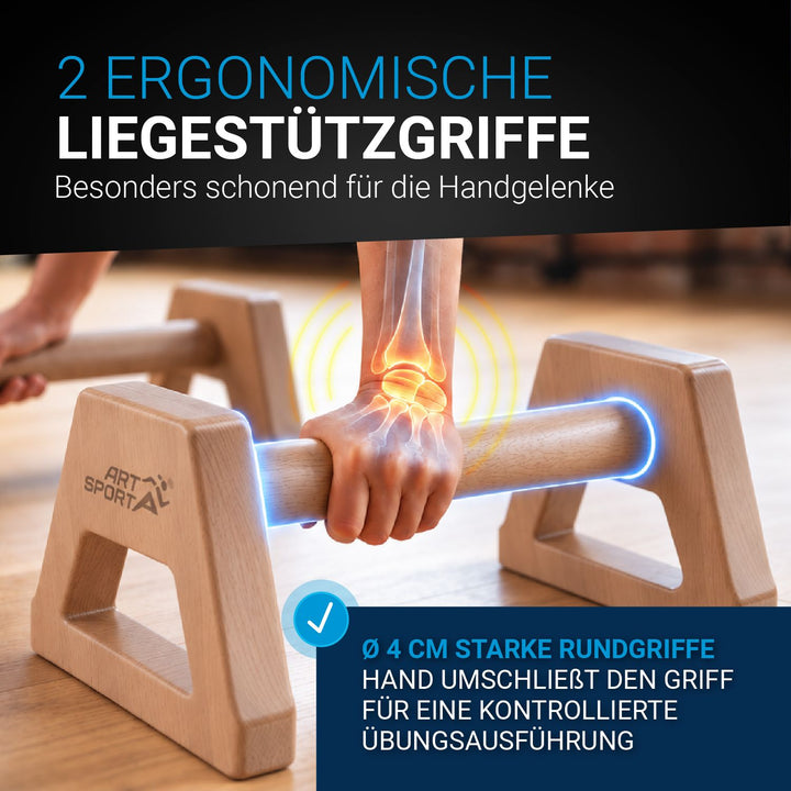 Liegestützgriffe aus Holz