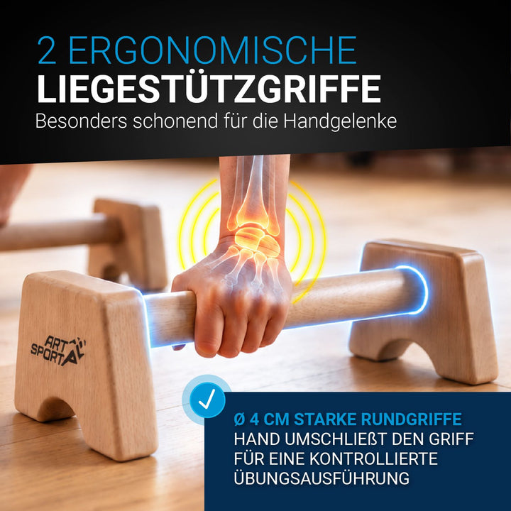 Liegestützgriffe aus Holz
