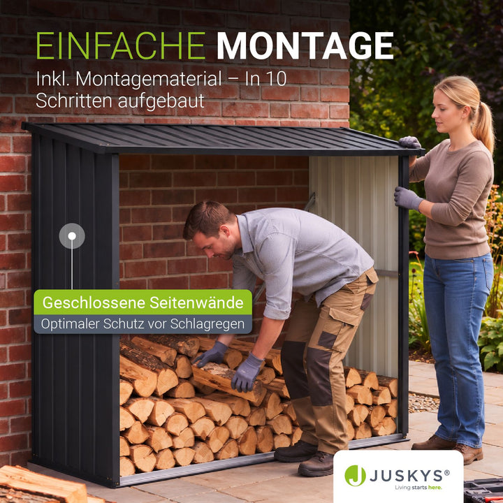 Holzunterstand Metall Enno