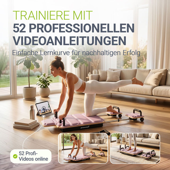 Pilates Reformer Board Movea für Zuhause