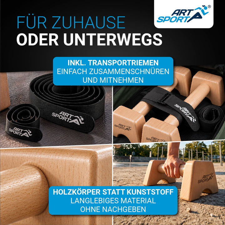 Liegestützgriffe aus Holz