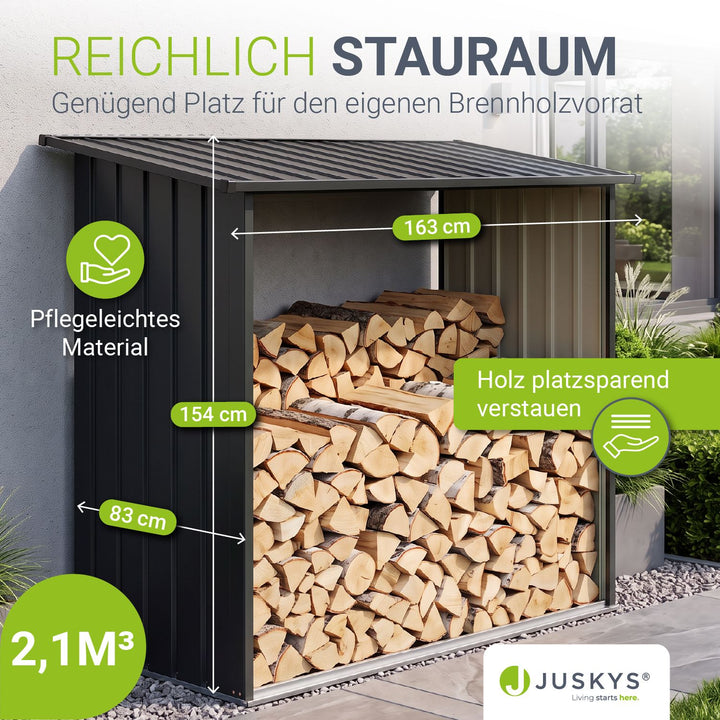 Holzunterstand Metall Enno